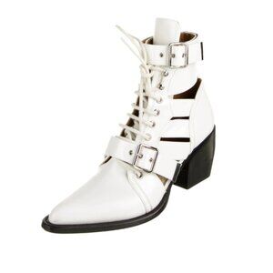 Chloé Leather Cutout Accent Lace-Up Boots Women's Size: 40